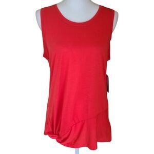NEW gaiam brand twist-front yoga tank top hibiscus size L
